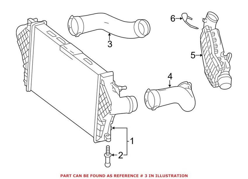 Mercedes Intercooler Charge Air Hose 1665280000